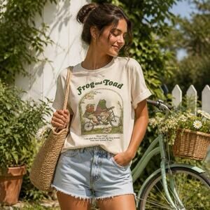 VTG 1972 Novelty T-Shirt Frog and Toad Are Best Friends Tee Unisex S Cotton